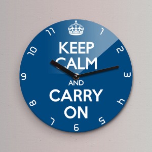 KEEP CALM AND CARRY ON 무소음벽시계 (소) KYE220-BL